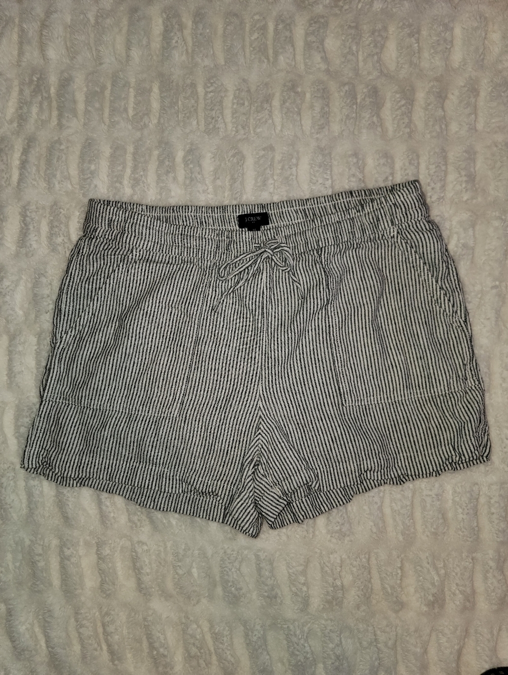 J. Crew Black & White Seersucker Drawstring Shorts